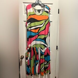 Ashley Stewart Vibrant Abstract  Dress